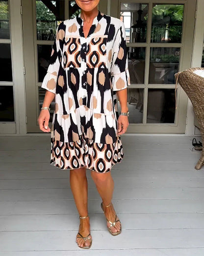 Thea™ | Elegant Print Dress