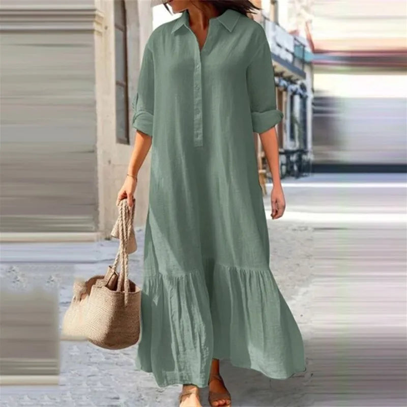 Olga™ | Comfortable Cotton Linen Dress