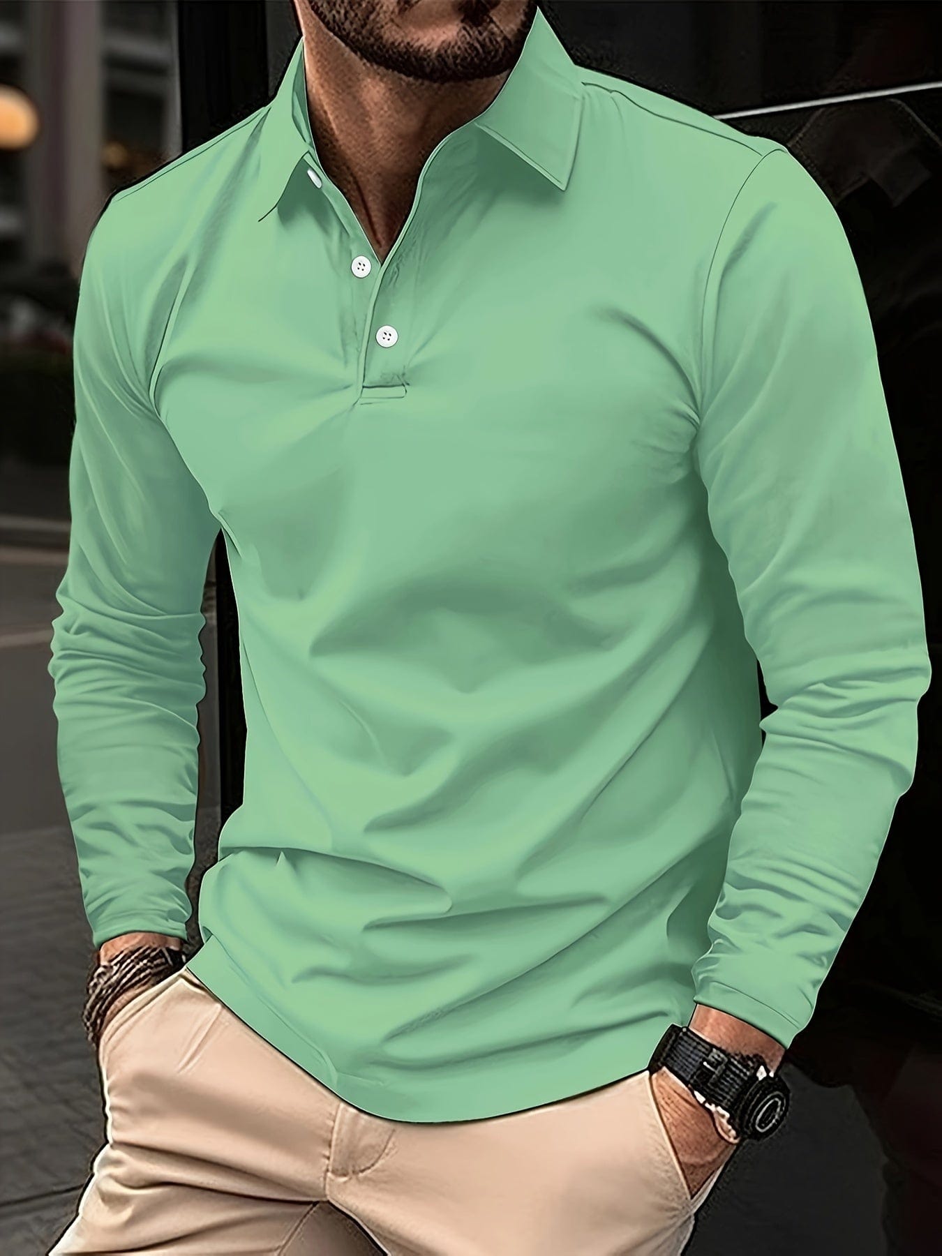 JAYDEN | Long Sleeve Polo for Men